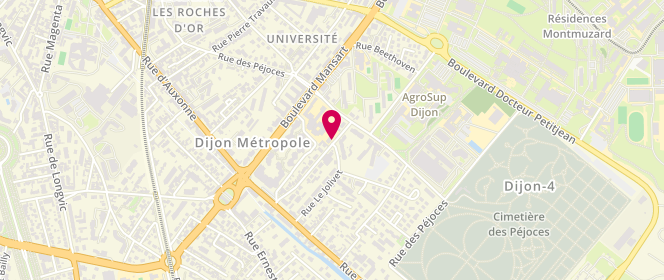 Plan de Centre de loisirs Mansart, 33 Rue des Grands Champs, 21000 Dijon