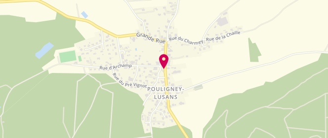 Plan de Accueil de loisirs Pouligney-Lusans Les Francas, 14 Rue Grande, 25640 Pouligney-Lusans