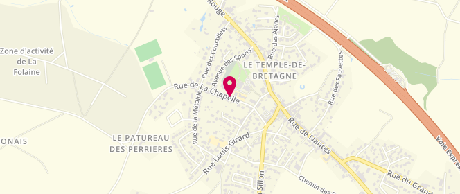 Plan de Accueil périscolaire du temple de bretagne, 6 Route de la Chapelle, 44360 Le Temple-de-Bretagne