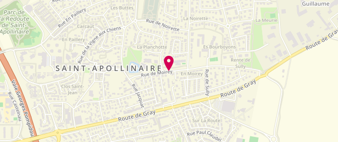 Plan de Espace Jeunes - Loisirs et périscolaire - 12/18 ans (Ville), Rue de Moirey, 21850 Saint-Apollinaire