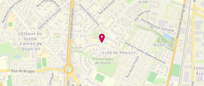Plan de Accueil De Loisir - Château De Pouilly - 3/14 Ans (Pep), 1 Rue Edouard Manet, 21000 Dijon