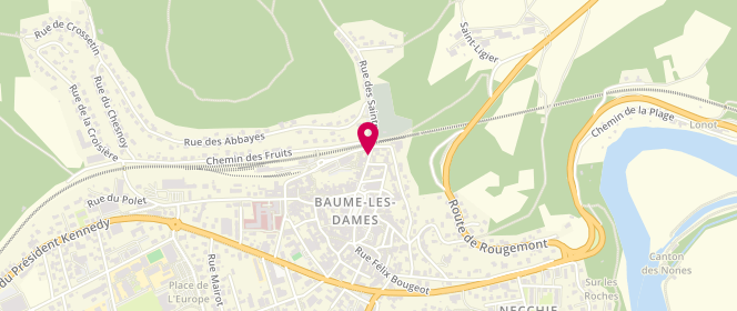 Plan de Centre de loisirs Clsh, 7 Rue Barbier, 25110 Baume-les-Dames