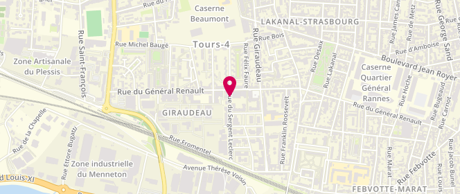 Plan de Accueil de loisirs Maternelle Giraudeau, 27 Rue du Sergent Leclerc, 37000 Tours