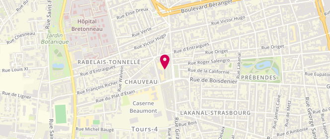 Plan de Accueil de loisirs Maternelle Rabelais, 71 Rue Giraudeau, 37000 Tours