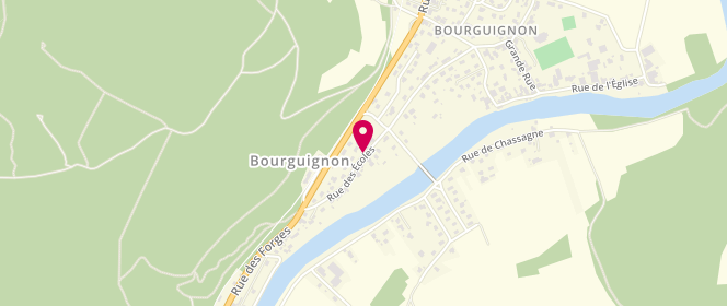 Plan de Accueil de loisirs à Bourguignon, Rue des Ecoles, 25150 Bourguignon