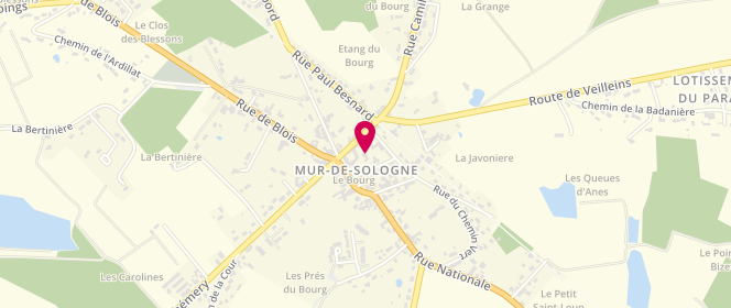 Plan de Accueil de loisirs - Les Loupiaux - Mur de Sologne, 68 Rue Neuve, 41230 Mur-de-Sologne