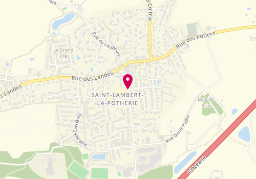 Plan de Espace Jeunes de saint Lambert la Potherie, 10 Bis Rue Félix Pauger, 49070 Saint-Lambert-la-Potherie