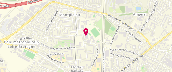 Plan de Accueil de loisirs associatiif Maison pour Tous Monplaisir, Angers, 3 Rue de l'Écriture, 49100 Angers