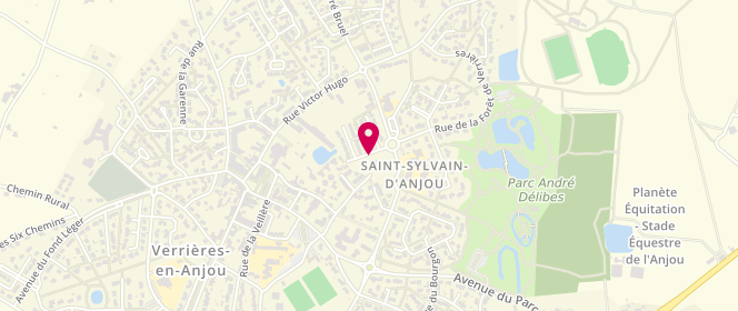 Plan de Accueil de loisirs associatif 3A Espace Jeunesse saint Sylvain d'Anjou, Verri, 1 Rue des Chênes, 49480 Verrières-en-Anjou
