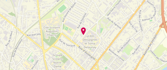 Plan de ALP Yvonne Mardelle, 8 Rue du Limousin, 41000 Blois