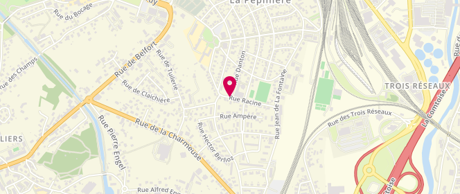 Plan de Centre culturel et social de la Pépinière, 13 Rue Danton, 90000 Belfort
