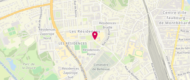 Plan de Centre d'Accueil périscolaire - Ecole maternelle René Rucklin, Rue de Rome, 90000 Belfort