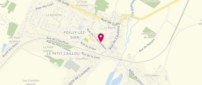 Plan de Centre de loisirs de Juillet, 11 Rue du 11 Novembre, 45500 Poilly-lez-Gien