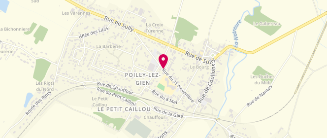 Plan de Accueil périscolaire Les Petits Polissons - Poilly Lez Gien, Rue du 11 Novembre, 45500 Poilly-lez-Gien