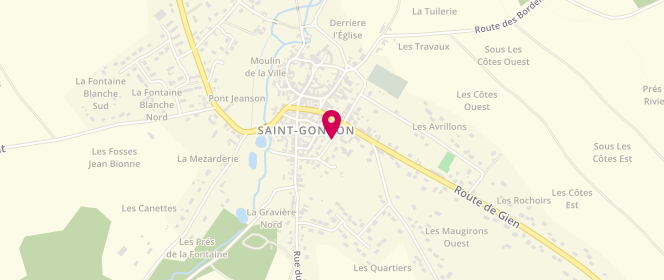 Plan de Accueil de loisirs Saint Gondon - Cc Giennoises, Rue du Clou, 45500 Saint-Gondon