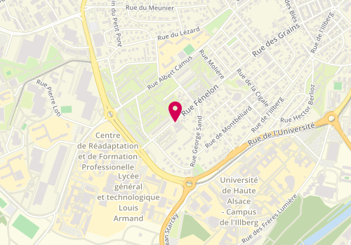 Plan de Centre Socio-Culturel Bel Air, 31 Rue Fénelon, 68200 Mulhouse