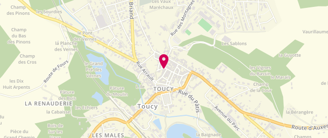 Plan de Accueil de loisirs périscolaire de Toucy, Place de l'Hôtel de Ville, 89130 Toucy