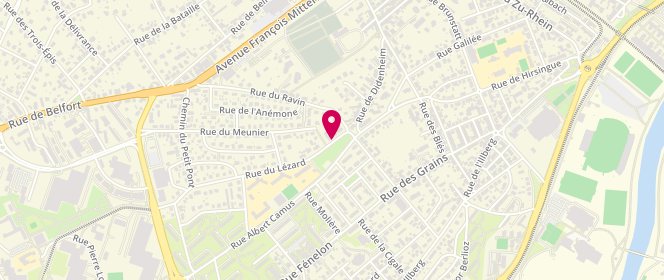 Plan de périscolaire Haut Poirier, 12 Rue du Lézard, 68100 Mulhouse