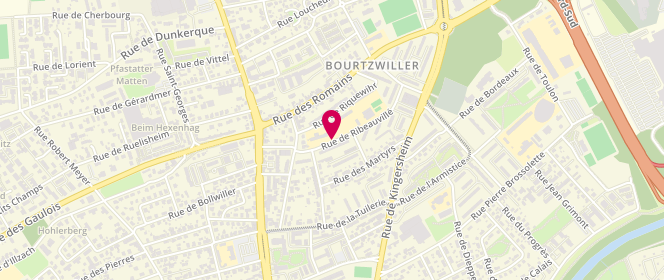 Plan de périscolaire Victor Hugo, 17 Rue de Ribeauvillé, 68200 Mulhouse