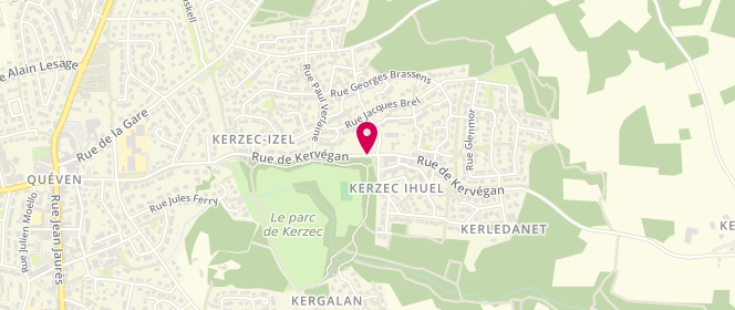Plan de Accueil de loisirs la Ferme de Kerzec Queven, Rue de Kervegant, 56530 Quéven