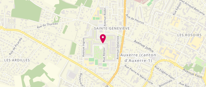 Plan de Centre de loisirs Ste-Geneviève, 6 Rue Renoir, 89000 Auxerre