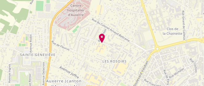 Plan de Centre de loisirs des Rosoirs, 13 Rue de la Tour d'Auvergne, 89000 Auxerre