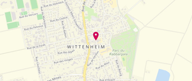 Plan de Site périscolaire Wittenheim-Centre, les Mille-Pattes, 3 Rue Maréchal de Lattre de Tassigny, 68270 Wittenheim