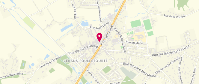 Plan de Accueil périscolaire - Cerans Foulletourte, Rue de la République - Espace Gérard Véron, 72330 Cérans-Foulletourte