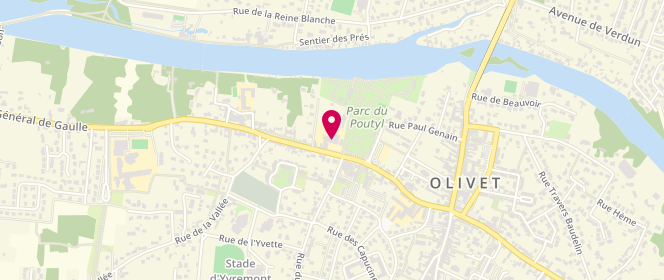 Plan de Accueil de loisirs périscolaire Maternelle du Poutyl - Olivet, 422 Rue du Général de Gaulle, 45160 Olivet
