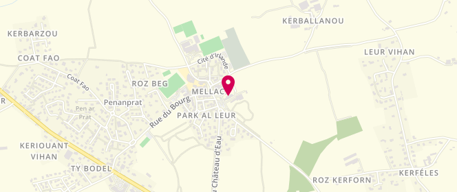 Plan de Centre de loisirs - Mellac - Sports Ados, Le Bourg, 29300 Mellac