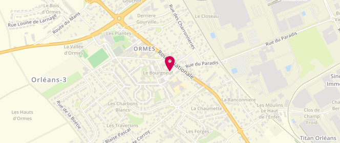 Plan de périscolaire Elementaire Ormes, Rue de la Poule Blanche, 45140 Ormes