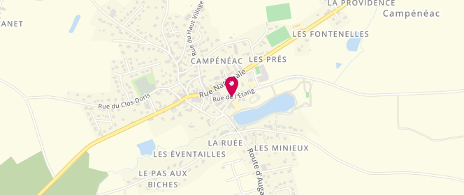 Plan de Accueil de loisirs de Campeneac, Rue des Écoles, 56800 Campénéac