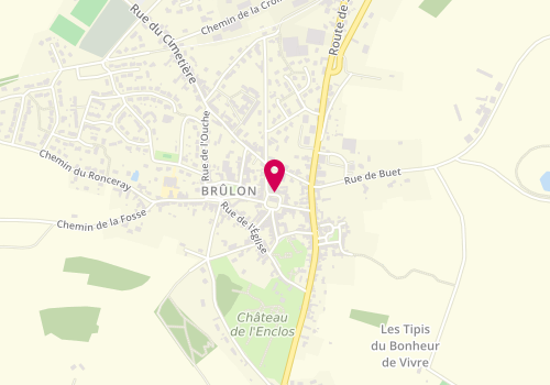 Plan de Centre de loisirs - Accueil de Loisirs Ado - Brulon, Place Albert Liébault, 72350 Brûlon