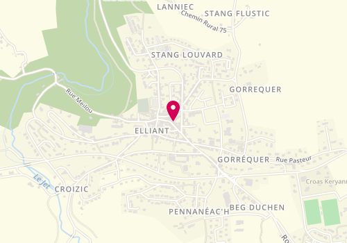 Plan de Centre de loisirs - Elliant - Alsh Ados Municipal, 7 Rue de la Mairie, 29370 Elliant