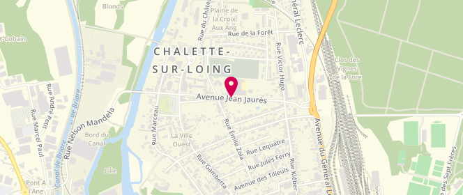 Plan de Accueil périscolaire Camille Claudel - Chalette sur Loing, Avenue Jean Jaures, 45120 Châlette-sur-Loing