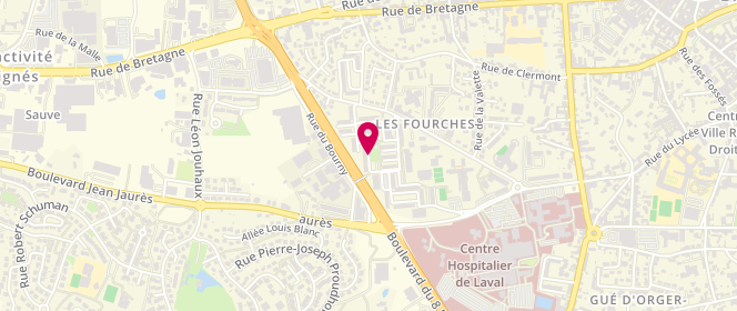 Plan de Accueil de loisirs des Fourches Planète Mômes, 9 Place Pasteur, 53000 Laval