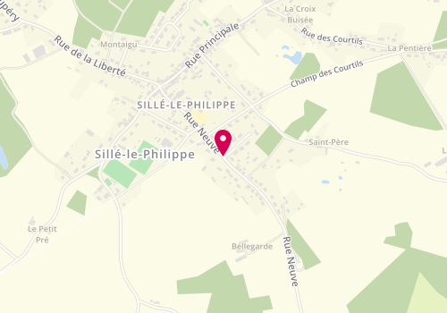 Plan de Centre de loisirs - Accueil périscolaire - Sille le Philippe, Rue Neuve, 72460 Sillé-le-Philippe