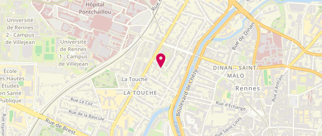 Plan de Maison de quartier la Touche, 6 Rue Cardinal Paul Gouyon, 35000 Rennes