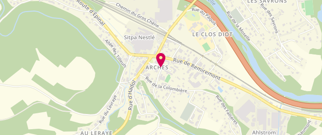 Plan de Accueil de loisirs d'Arches - Les Francas des Vosges, 5 Rue de la Mairie, 88380 Arches