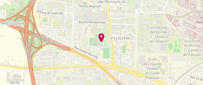 Plan de Accueil de loisirs Cercle Paul Bert Villejean Rennes, 4 Bis Square du Berry, 35000 Rennes