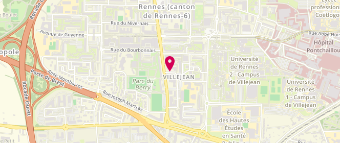 Plan de Espace Jeunes 11-17 ans MQ Villejean - Ass Rencontre et Culture - Rennes, 2 Rue de Bourgogne, 35000 Rennes