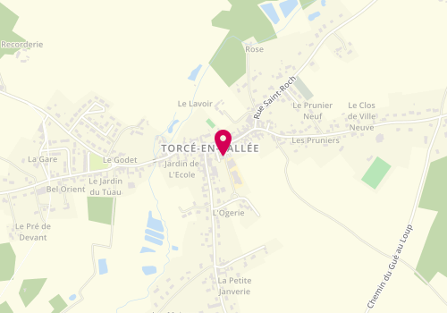 Plan de Centre de loisirs - Accueil de Loisirs - Torce en Vallee, 6 Place de la Mairie, 72110 Torcé-en-Vallée