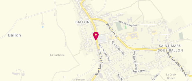 Plan de Centre de loisirs - Accueil périscolaire - Ballon Saint Mars, 4 Rue Saint Laurent, 72290 Ballon-Saint-Mars