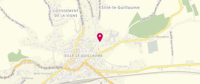 Plan de Accueil de loisirs - Sille le Guillaume, 4 Rue de l'Orphelinat, 72140 Sillé-le-Guillaume