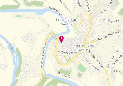 Plan de Espace Jeune - Centre Social Escale - Fresnay Sur Sarthe, 4 Place Bassum, 72130 Fresnay-sur-Sarthe