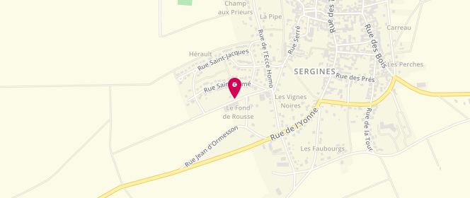 Plan de Centre de loisirs de Sergines, 1 Rue Fernand Maitre, 89140 Sergines