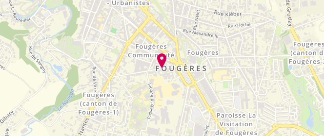 Plan de Espace Jeunes 13-17 ans - Ass le Valdocco - Fougères, 43 Rue Pasteur, 35300 Fougères