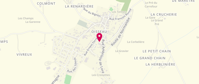 Plan de Accueil de loisirs Oisseau, 1 Rue des Ecoles, 53300 Oisseau