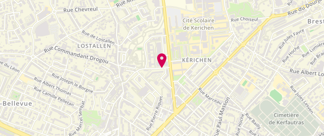 Plan de Centre de loisirs Sans Hebergement - Brest - Maison de Quartier Kerinou, 1 Rue du Commandant Somme Py, 29200 Brest