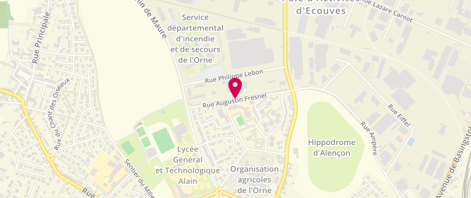 Plan de Accueil de loisirs Centre Social Croix Mercier, 17 Rue Augustin Fresnel, 61000 Alençon